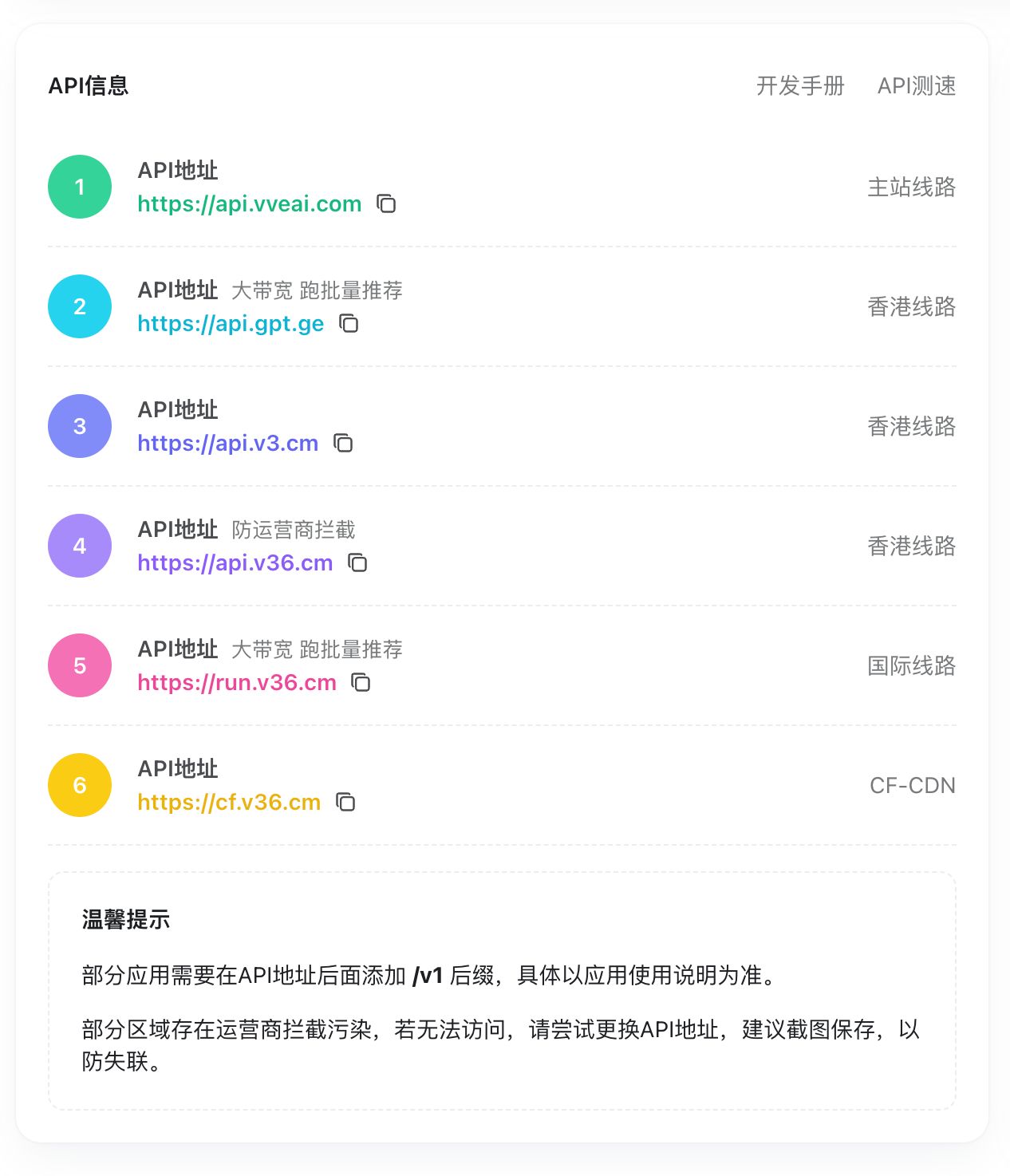 API信息